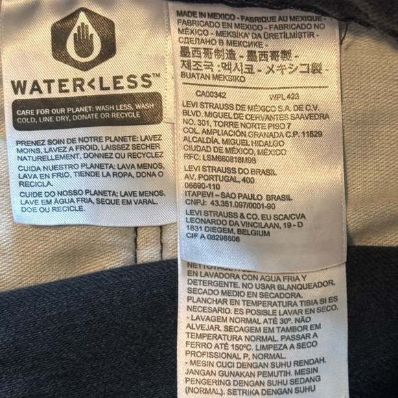 Levis 559 Jeans Mens 34x34 Black Relaxed Straight Denim (FITS 34x32) Work Ranch - Picture 14 of 16